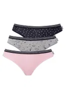 U.S. Polo Assn. Pembe Gri Lacivert 3Lü Kadın Slip 66422 Görsel