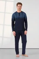 Uzun Kollu Lacivert Düğmeli Erkek Pijama Takımı Doreanse 25K4534