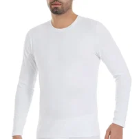 Yıldız Çamaşır Uzun Kollu Likralı Beyaz O-Yaka Erkek T-Shirt Yıldız 85