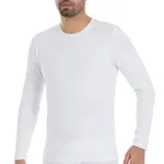 Uzun Kollu Likralı Beyaz O-Yaka Erkek T-Shirt Yıldız 85 Beyaz