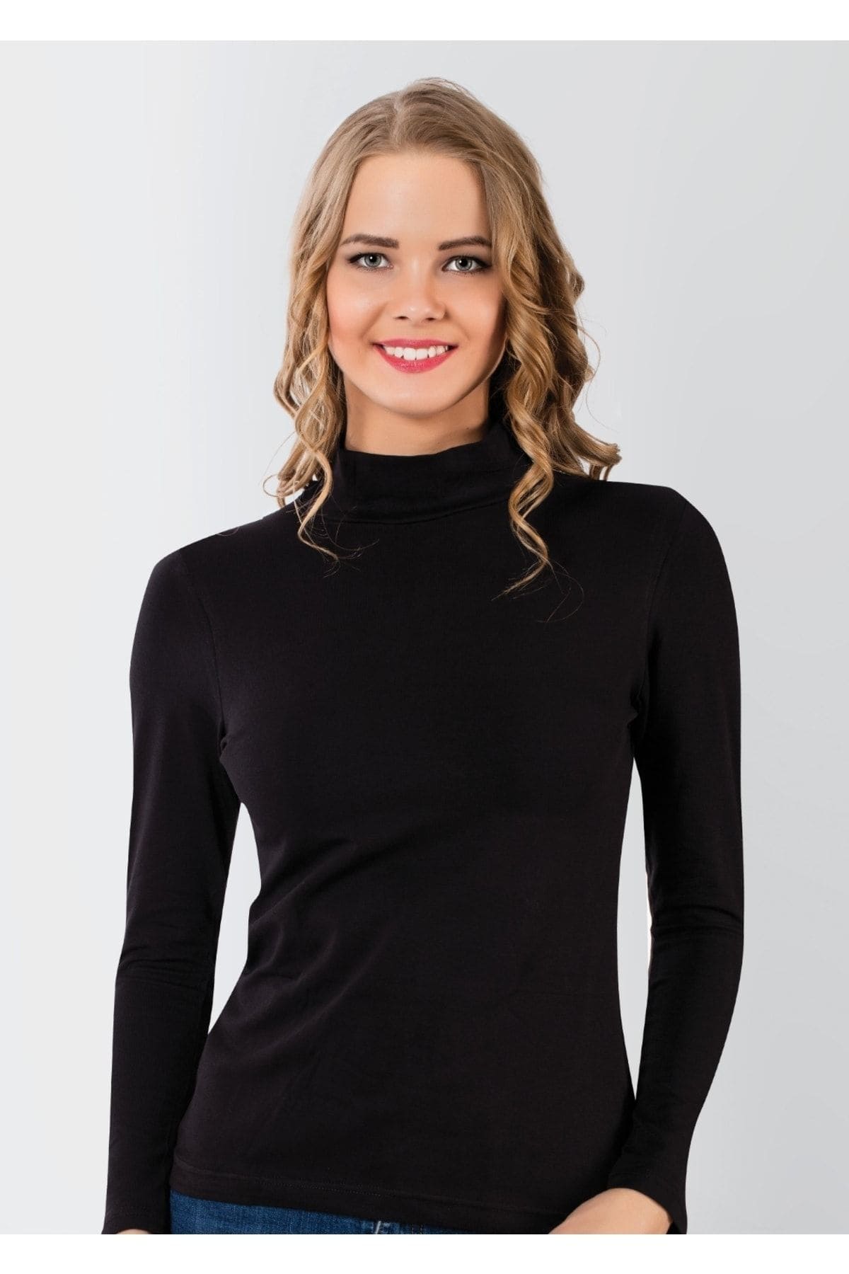 Uzun Kollu Yarım Balıkçı Likralı Kadın Body Donex 3227