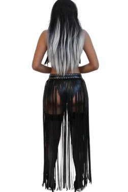 missisX Uzun Saçaklı Siyah Fantazi Harness Takım missisX 2135 - Alternatif Görünüm