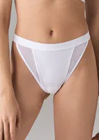 V Kesim Tül Detaylı Yüksek Bel Kadın Slip Doreanse 7153 Beyaz detay görünüm