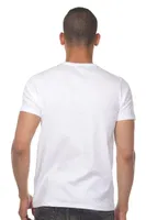 V Yaka Beyaz Erkek T-shirt Darkzone DZN8612 detay görünüm
