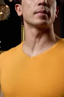 V Yaka Sarı Erkek T-shirt Darkzone DZN8622 farklı açı