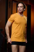 V Yaka Sarı Erkek T-shirt Darkzone DZN8622 görsel 6