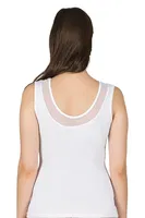 V Yaka Tüllü Modal Pamuklu Kalın Askılı Kadın Atlet Özkan 22848  Beyaz görsel 10