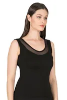 V Yaka Tüllü Modal Pamuklu Kalın Askılı Kadın Atlet Özkan 22848  Siyah görsel 8