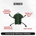V Yaka Yeşil Erkek T-shirt Darkzone DZN8619 görsel 8