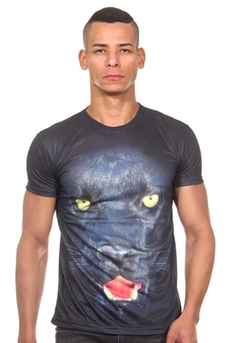 Darkzone Bisiklet Yaka Vahşi Köpek Desenli 3D Tişört Darkzone 8346