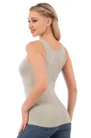 Viskon Kaşkorse Dantelli Esnek Yumuşak Kalın Askılı Kadın Örme Atlet Özkan 27075  Yeşil görsel 14