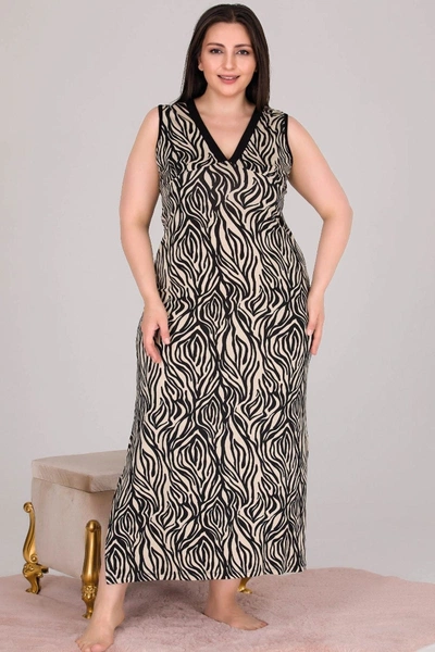 Viskon Kumaş Büyük Beden Anne Elbise Lady 7247