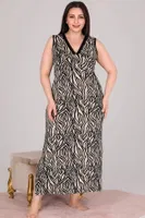 Viskon Kumaş Büyük Beden Anne Elbise Lady 7247 Siyah