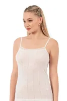 Viskon Transferli Ribana Esnek İp Askılı Örme Kadın Atlet Özkan 27106  Beyaz görsel 21