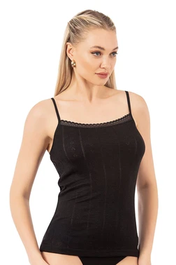 Özkan Viskon Transferli Ribana Esnek İp Askılı Örme Kadın Atlet Özkan 27106  - Alternatif Görünüm