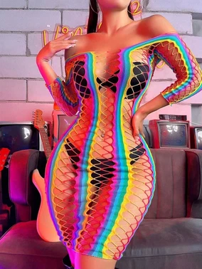 Vivaldy Gökkuşağı Elbise Kadın Vücut Çorabı Vivaldy 4542