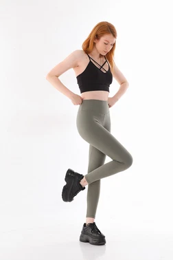 Vogsing Çağla Geniş Fitilli Şardonlu Kadın Tayt Vogsing 345 - Alternatif Görünüm