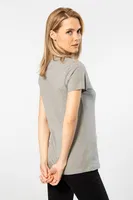 Kısa Kollu Bisiklet Yaka Gri Kadın Tshirt Wtshirt London Gri farklı açı