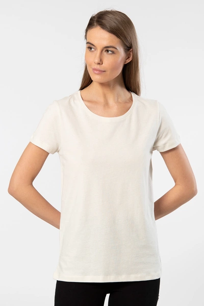 Kısa Kollu Bisiklet Yaka Wtshirt London Kadın Tshirt