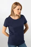 Wtshirt London Pamuklu Kısa Kollu Kadın Tshirt Lacivert farklı açı