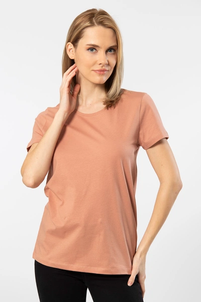 Pamuklu Bisiklet Yaka Wtshirt London Kadın Tshirt