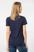 Lacivert Derin V Yaka Kadın Tshirt Wtshirt Milano Lacivert farklı açı