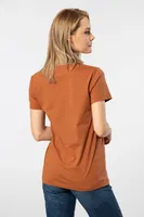 Derin V Yaka Kısa Kollu Kadın Tshirt Wtshirt Milano detay görünüm