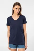 Lacivert Kısa Kollu V Yaka Wtshirt Venice Kadın Tshirt Lacivert detay görünüm