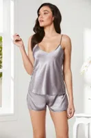 Yanları Yırtmaçlı Saten Dantelli Şort Babydoll Takım Pierre Cardin 438  görsel 7