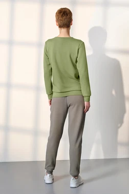 Doreanse Yeşil Sweatshirt Gri Jogger Kadın Eşofman Takımı Doreanse 25K4049 - Alternatif Görünüm