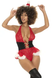 For Dreams Yılbaşı Özel Kırmızı Dantelli Bel Detaylı Fantezi Kostüm For Dreams 8603