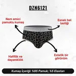 Yıldız Desenli Siyah Hipster Erkek Slip  Darkzone DZN6121 detay görünüm