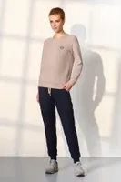 Yuvarlak Yaka Pudra Kaşkorse Örme Kadın Pijama Takımı Doreanse 25K4042