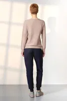 Yuvarlak Yaka Pudra Kaşkorse Örme Kadın Pijama Takımı Doreanse 25K4042 detay görünüm