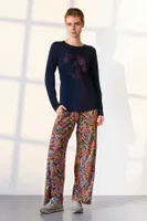 Yuvarlak Yaka Uzun Kollu Desenli Cepli Pijama Takımı Doreanse 25K4047
