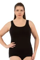 Yuvarlak Yaka Viskon Esnek Yumuşak Kalın Askılı Büyük Beden Örme Kadın Atlet Özkan 25922  Siyah