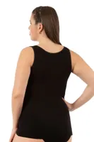 Yuvarlak Yaka Viskon Esnek Yumuşak Kalın Askılı Büyük Beden Örme Kadın Atlet Özkan 25922  Siyah detay görünüm