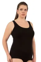 Yuvarlak Yaka Viskon Esnek Yumuşak Kalın Askılı Büyük Beden Örme Kadın Atlet Özkan 25922  Siyah görsel 4