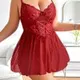 Kırmızı Tül Seksi Büyük Beden Fantezi Gecelik Pink Night 6694