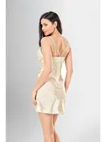 2 li Kısa Sabahlık Takımı Desenli Ahu Loriva 1902 Krem farklı açı