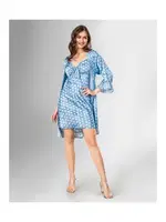 2 Li Kısa Sabahlık Takımı Mavi Puantiyeli Ahu Loriva 1804 Mavi