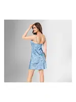 2 Li Kısa Sabahlık Takımı Mavi Puantiyeli Ahu Loriva 1804 Mavi detay görünüm