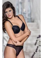 2 Li Sütyen String Takım Push Up Somon Siyah görsel 5