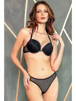 Anıl Dantel Dekolteli Destekli Sütyen String Takım 4683 Siyah görsel 4