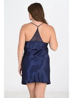 Ahu Lingerie 2li Büyük Beden Lacivert Sabahlık Takımı Bigsize Ahu 6215 - Alternatif Görünüm