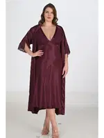 2li BÜyük Beden Mürdüm Gecelik Sabahlık Takımı Bigsize Ahu Lingerie 6223 Mor