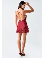 Çapraz Askılı Asimetrik Sabahlık 2'li Saten Gecelik Takımı İmaj 2410 Bordo görsel 4