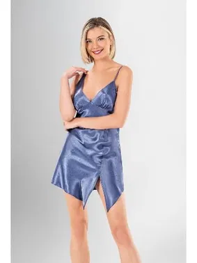 Ahu Lingerie 2li Kısa Sabahlık Saten Gecelik Takımı Desenli Ahu Loriva1904 - Alternatif Görünüm