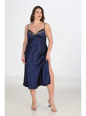 Ahu Lingerie 2li Lacivert Sabahlık Takımı Bigsize Ahu 6228 - Alternatif Görünüm