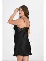 2li Siyah Gecelik Sabahlık Takımı Bigsize Ahu 6213 Siyah detay görünüm